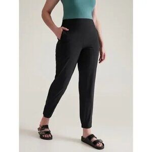Athleta Brooklyn Heights Hi Rise Jogger Black Pull On Casual Pants Size 16